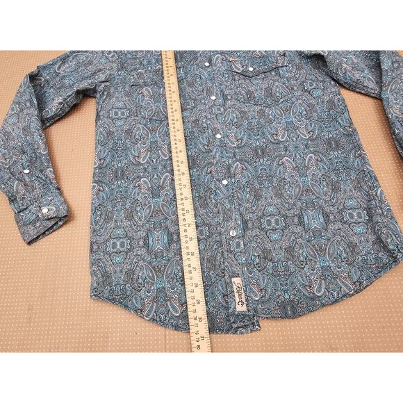 Rafter C Cowboy Collection Pro Flex 45 Performance Medium Green Paisley Shirt - Picture 12 of 16